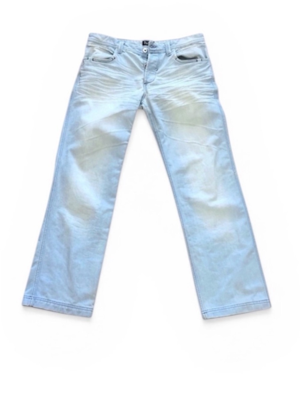 VTGE D&G Dolce & Gabbana LightBlue Faded Wash MAGIC Strght 33x29 Y2KJeans Unisex